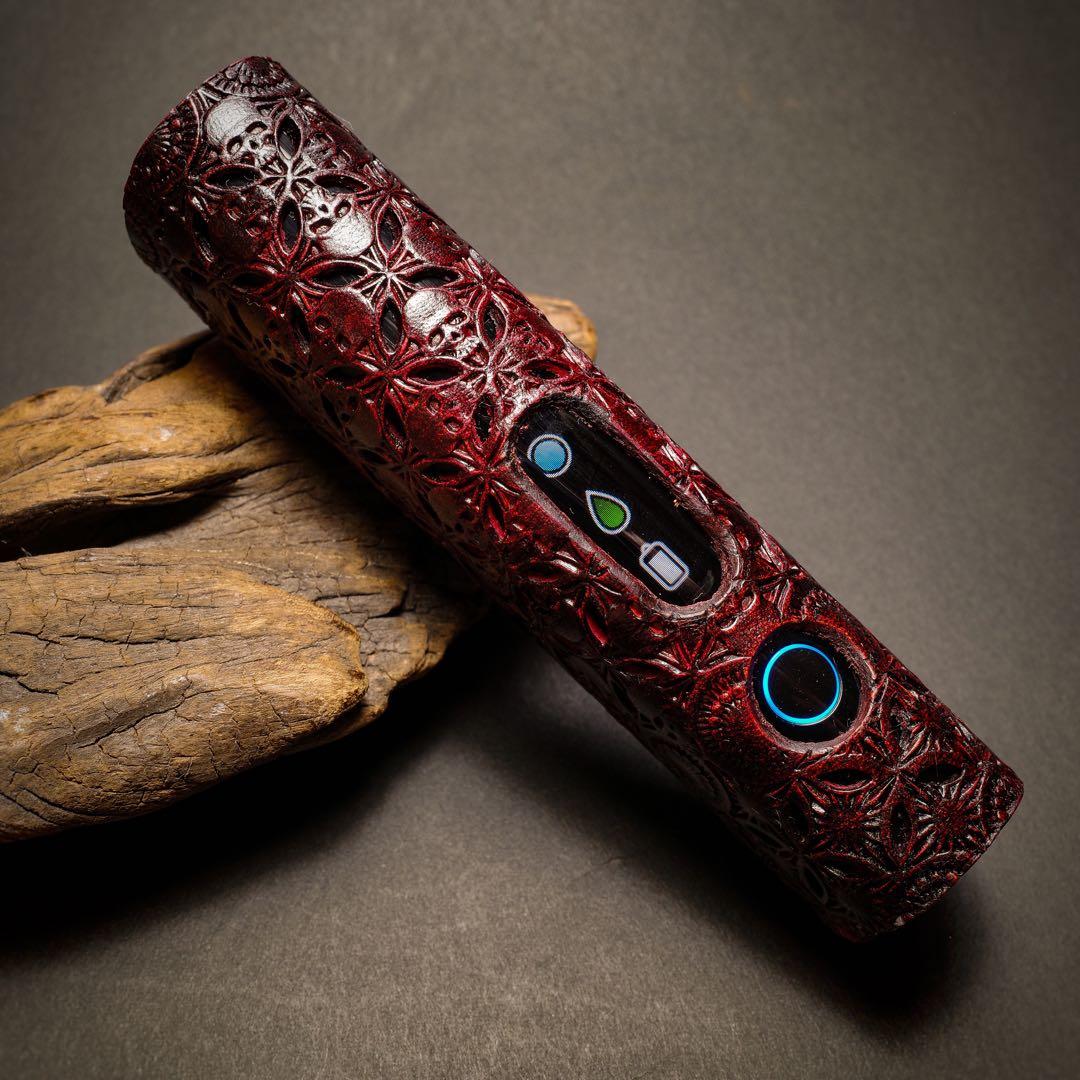 リルハイブリッド3.0 本革製ケース 髑髏混 茶色　ナスカン付