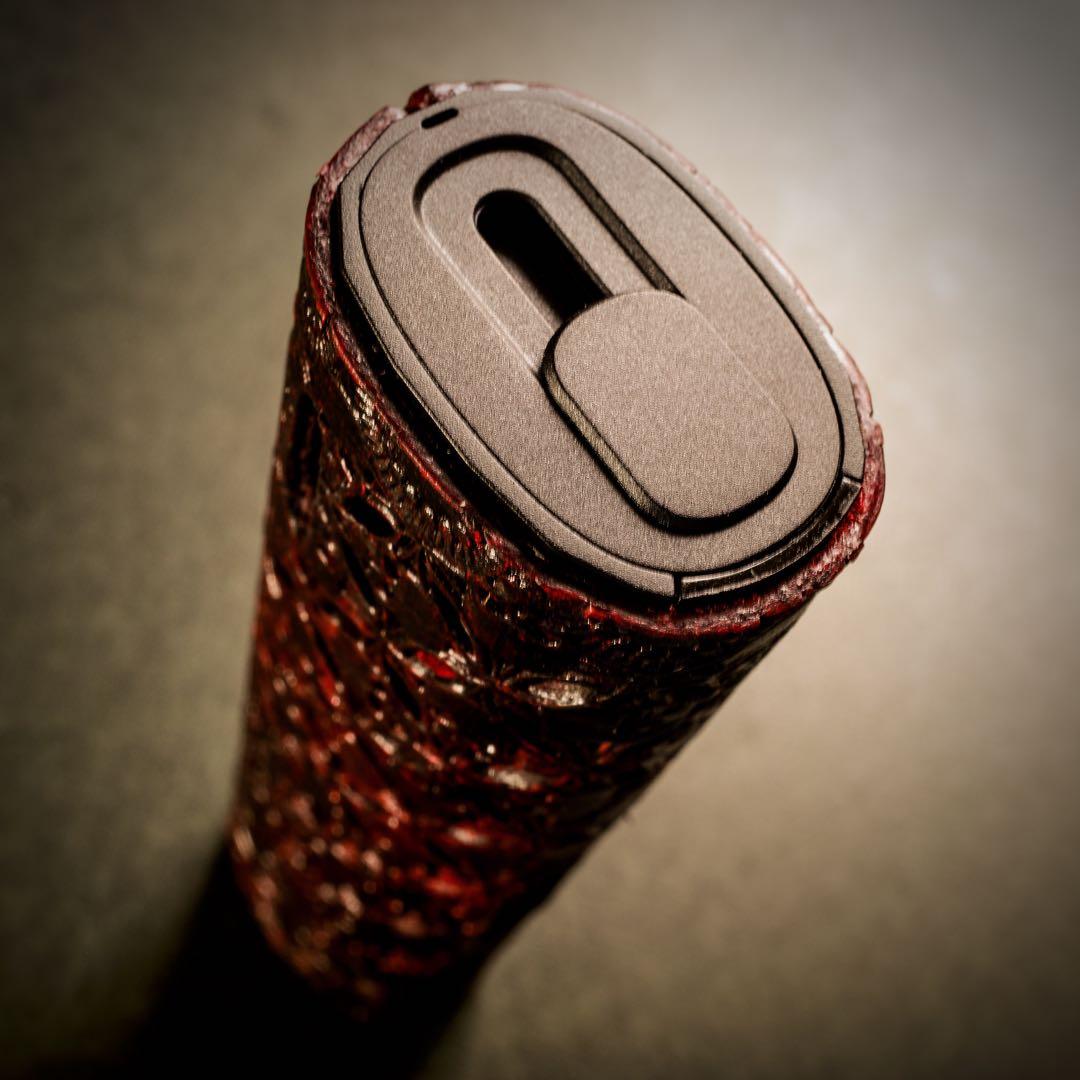 リルハイブリッド3.0 本革製ケース 髑髏混 茶色　ナスカン付