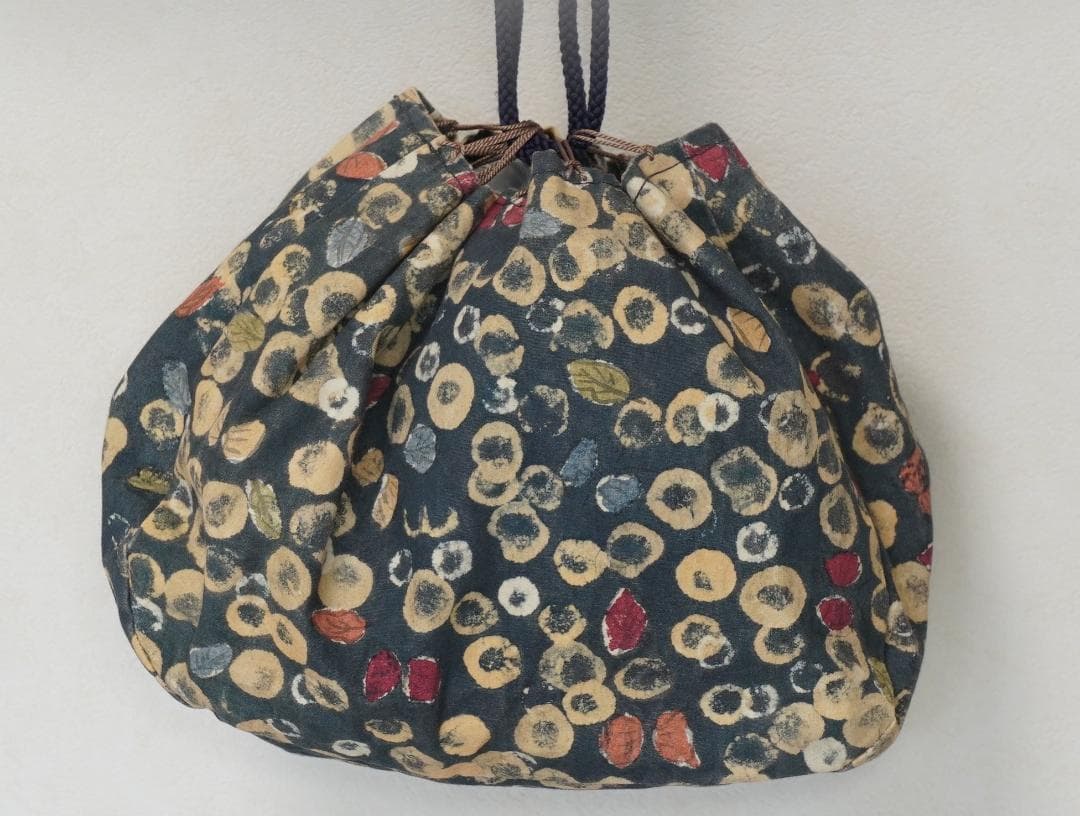 更紗柄 ハンドメイド 巾着 バッグ【新品・未使用】