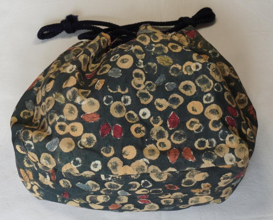 更紗柄 ハンドメイド 巾着 バッグ【新品・未使用】