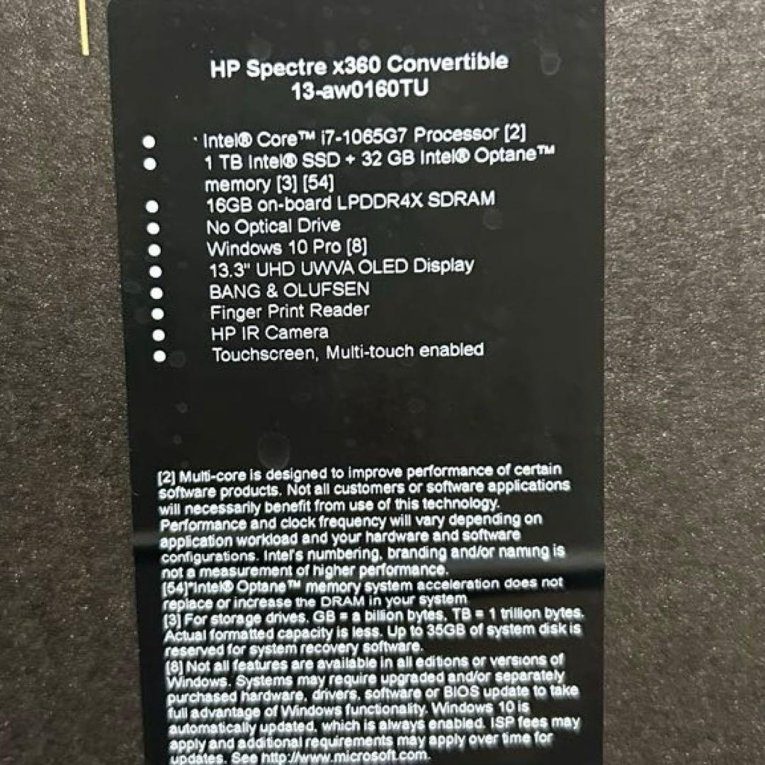 HP ノートPC Spectre x360 13-aw0160TU