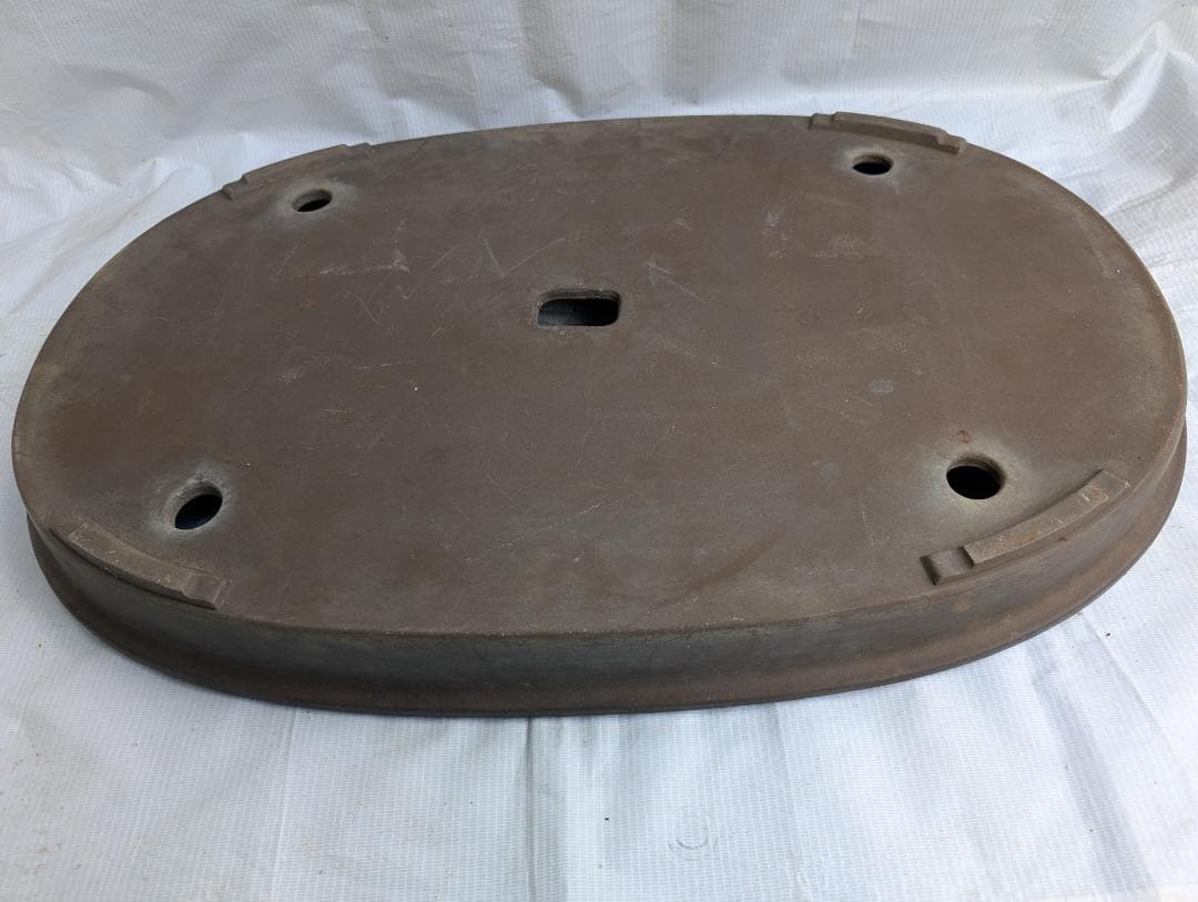 盆栽鉢 大型 浅鉢 オーバル 約69×45.5×6.5cm 無釉 灰泥鉢 鉢皿