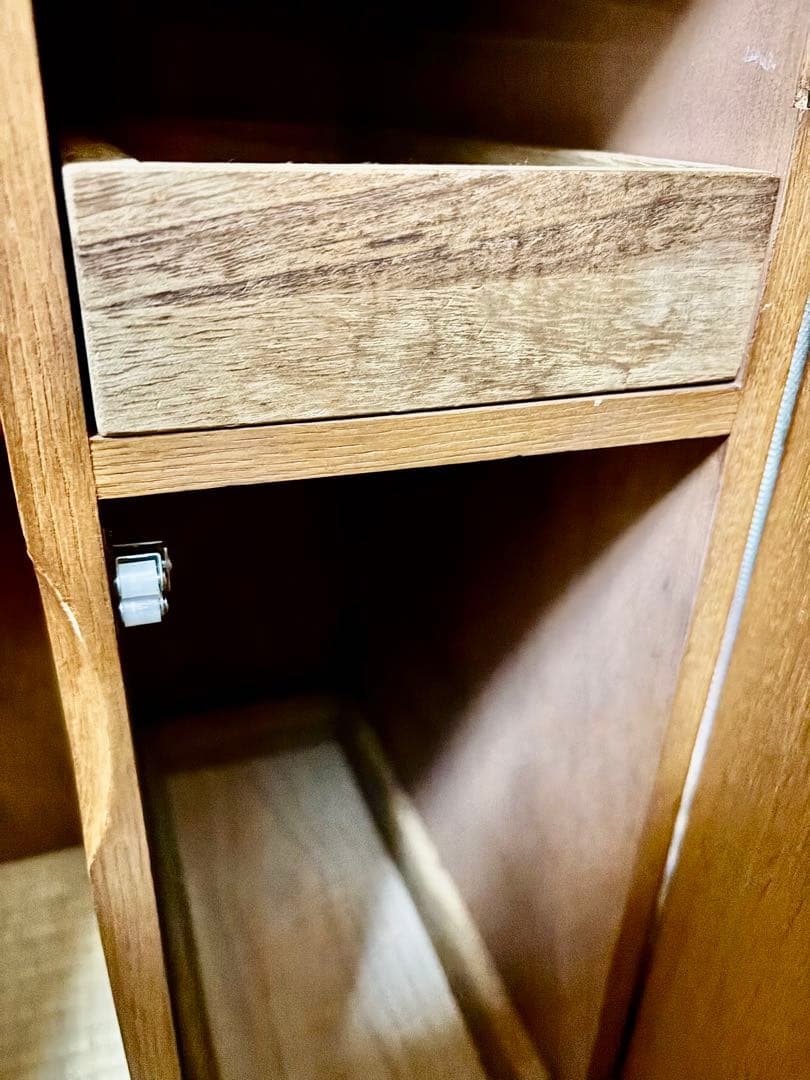 木製シンプルドレッサー 鏡付き