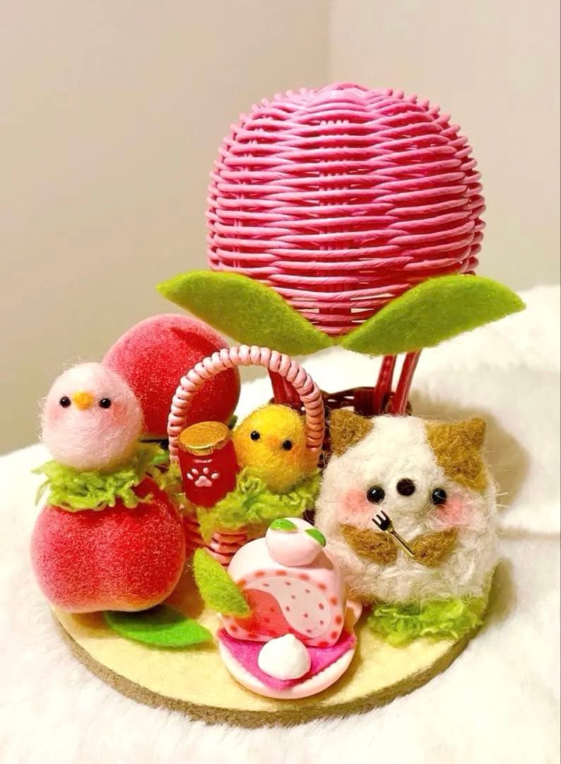 再販♡桃気球♡♡羊毛フェルト