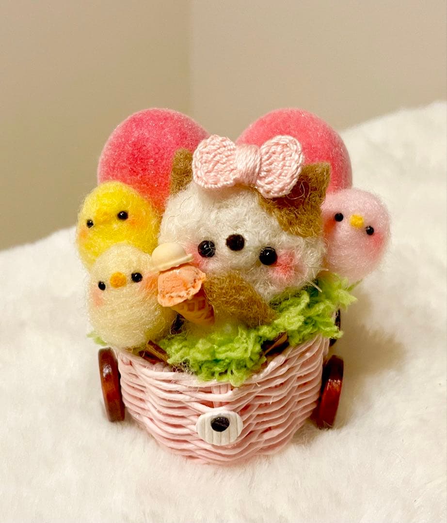 再販♡桃気球♡♡羊毛フェルト