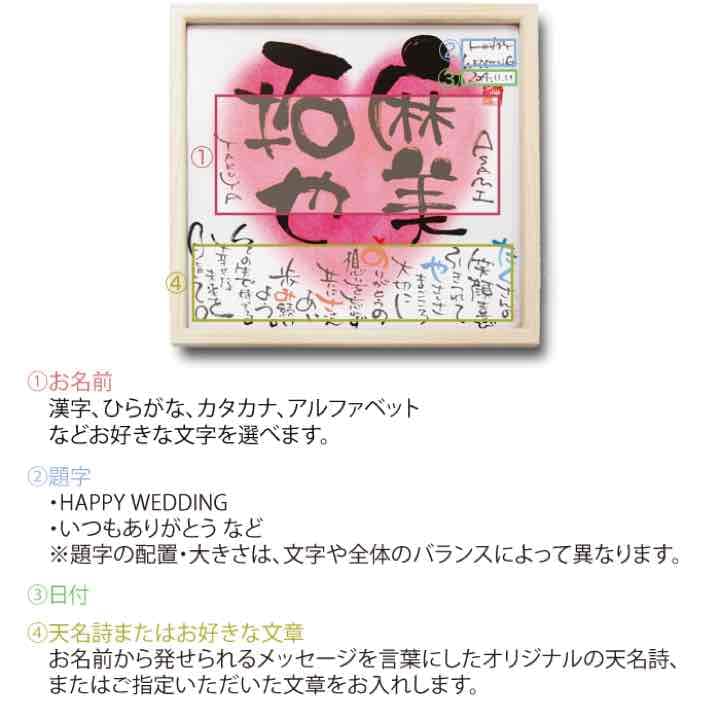 記念日、プレゼント、ウェルカムボードに筆文字色紙