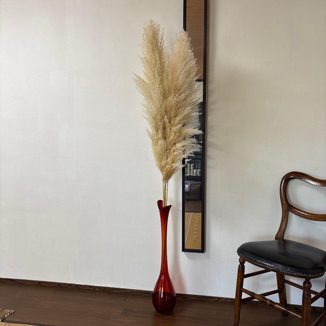 パンパスグラス ドライフラワー ガラス花瓶 セット プラスパンパス2半サービス