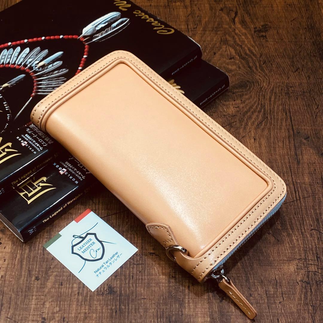 サドルレザー ラウンドファスナー メンズ財布 長財布 本革 ハンドメイド YKK