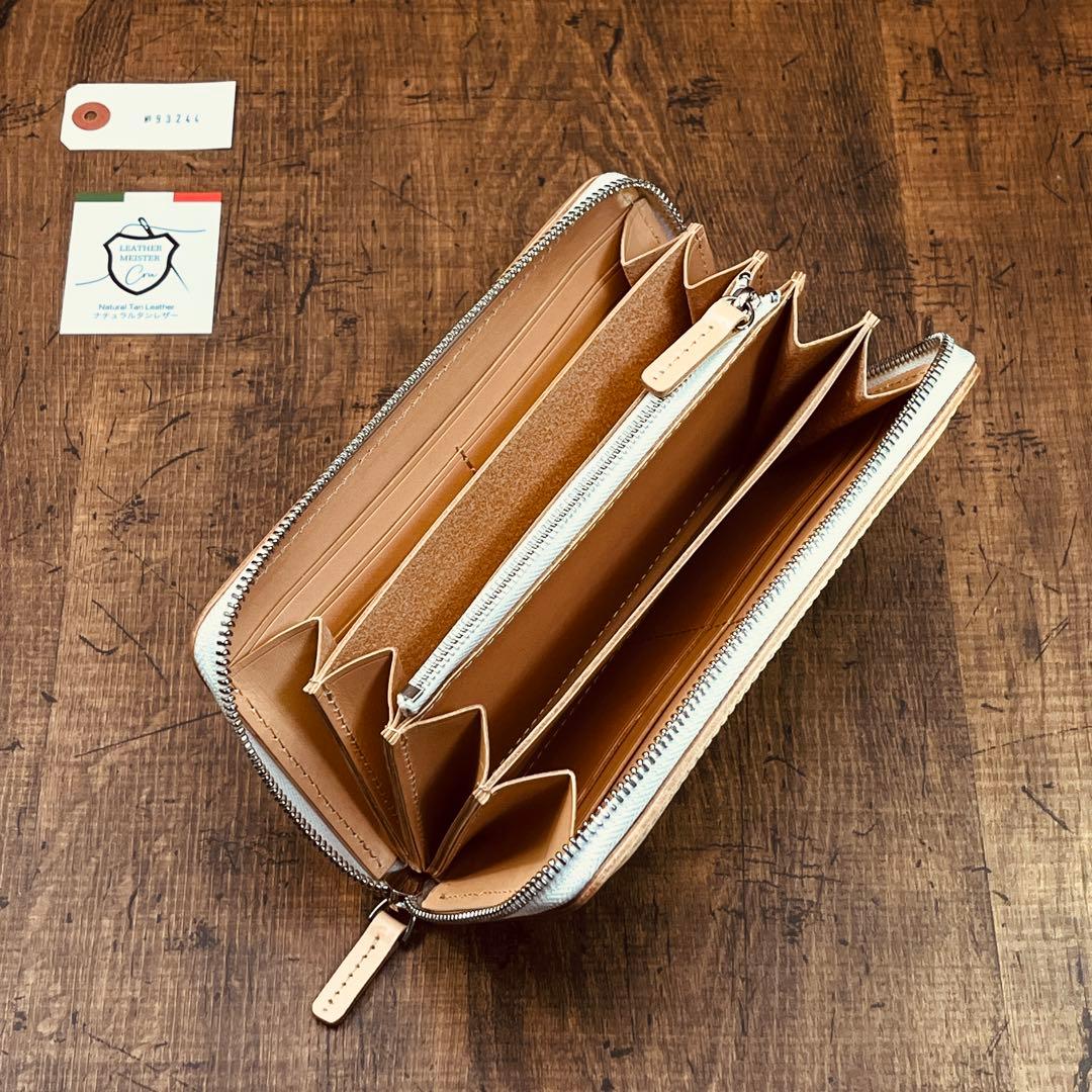 サドルレザー ラウンドファスナー メンズ財布 長財布 本革 ハンドメイド YKK