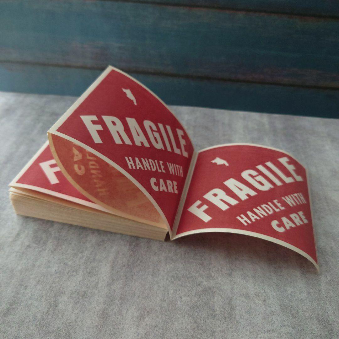 ヴィンテージ FRAGILE 糊付きラベル 約100枚/ジャンクジャーナル