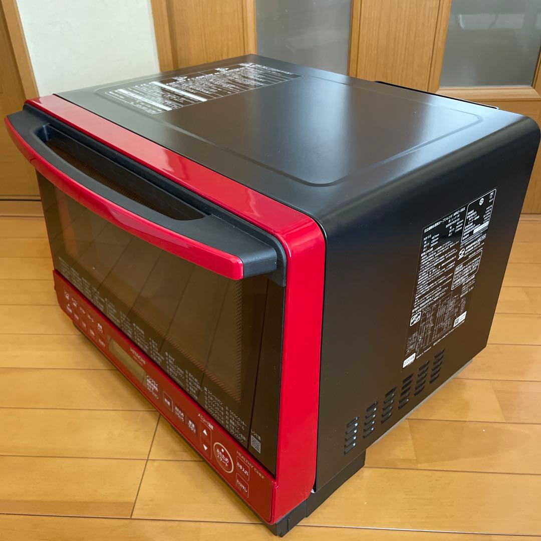 【動作品★整備済】日立 オーブンレンジ 赤黒　MRO-S8X 2020年製