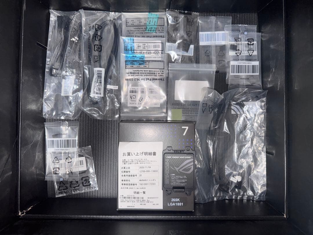 その他 Z890 Extreme + Ultra7 265k + Rog Ryuo IV