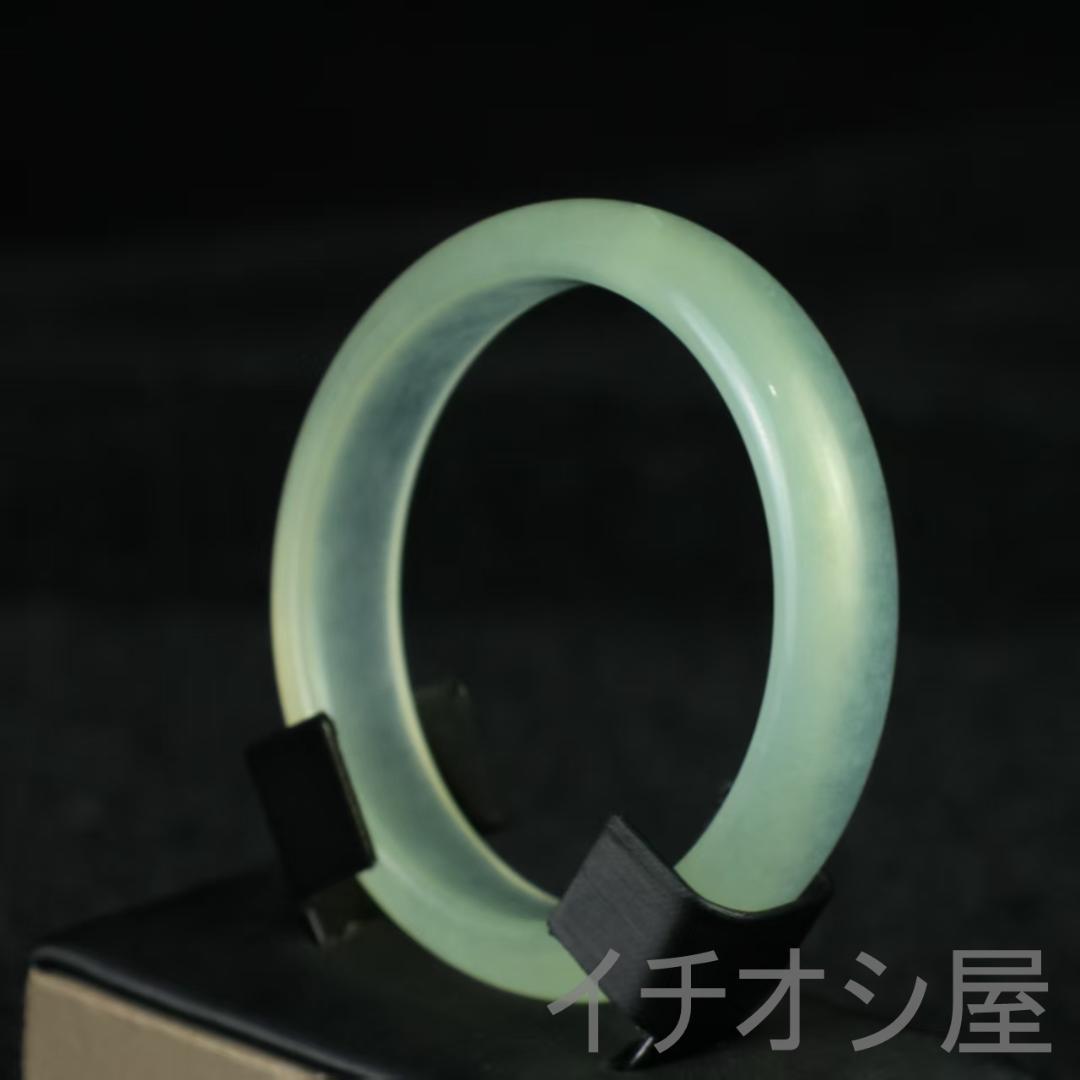 中国古美術 翡翠 高氷種 扁条バングル 透明感 旧蔵 天然石 玉器 腕輪 お守り