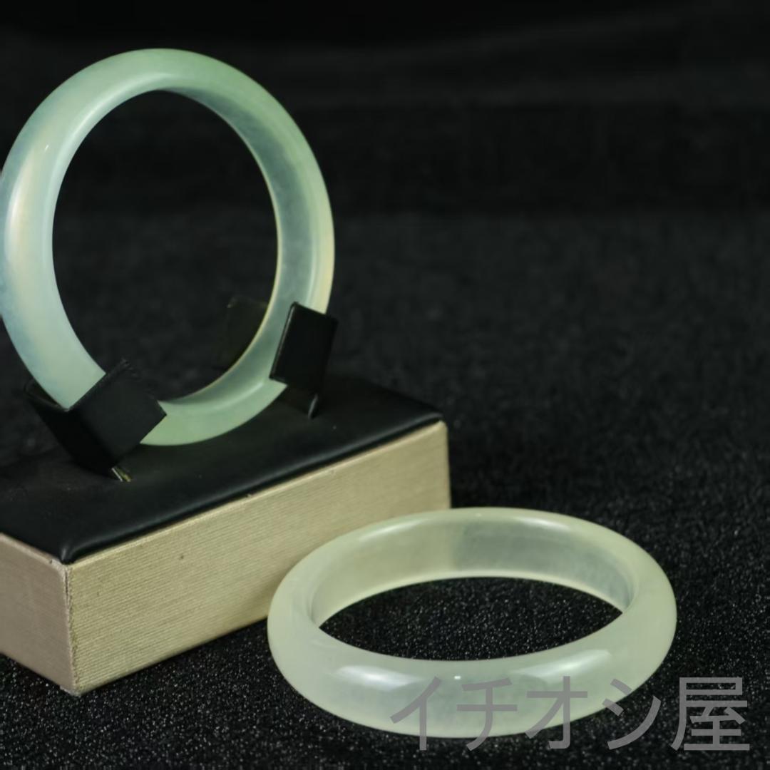 中国古美術 翡翠 高氷種 扁条バングル 透明感 旧蔵 天然石 玉器 腕輪 お守り