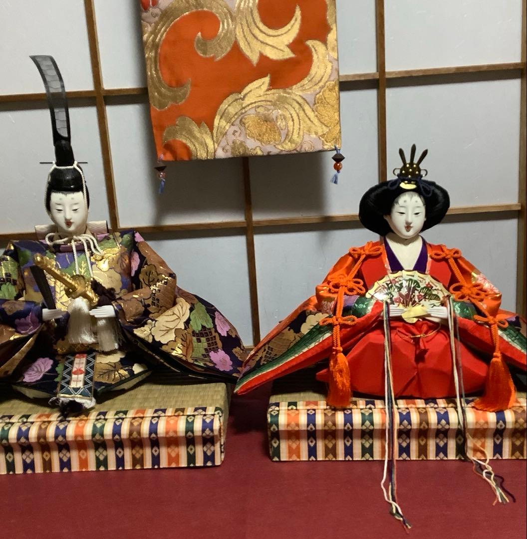 【し】#親王飾り　●豪華衣装・良いお顔です。小道具あります、丁寧な作りです‼️