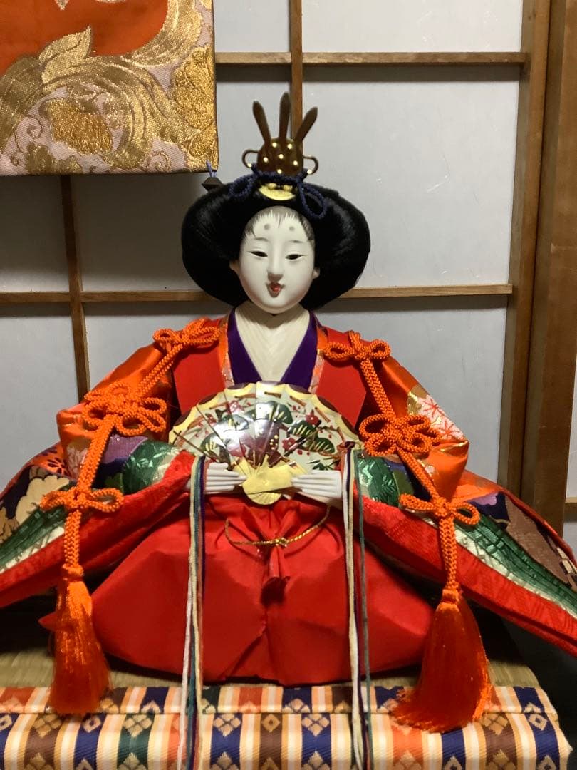 【し】#親王飾り　●豪華衣装・良いお顔です。小道具あります、丁寧な作りです‼️