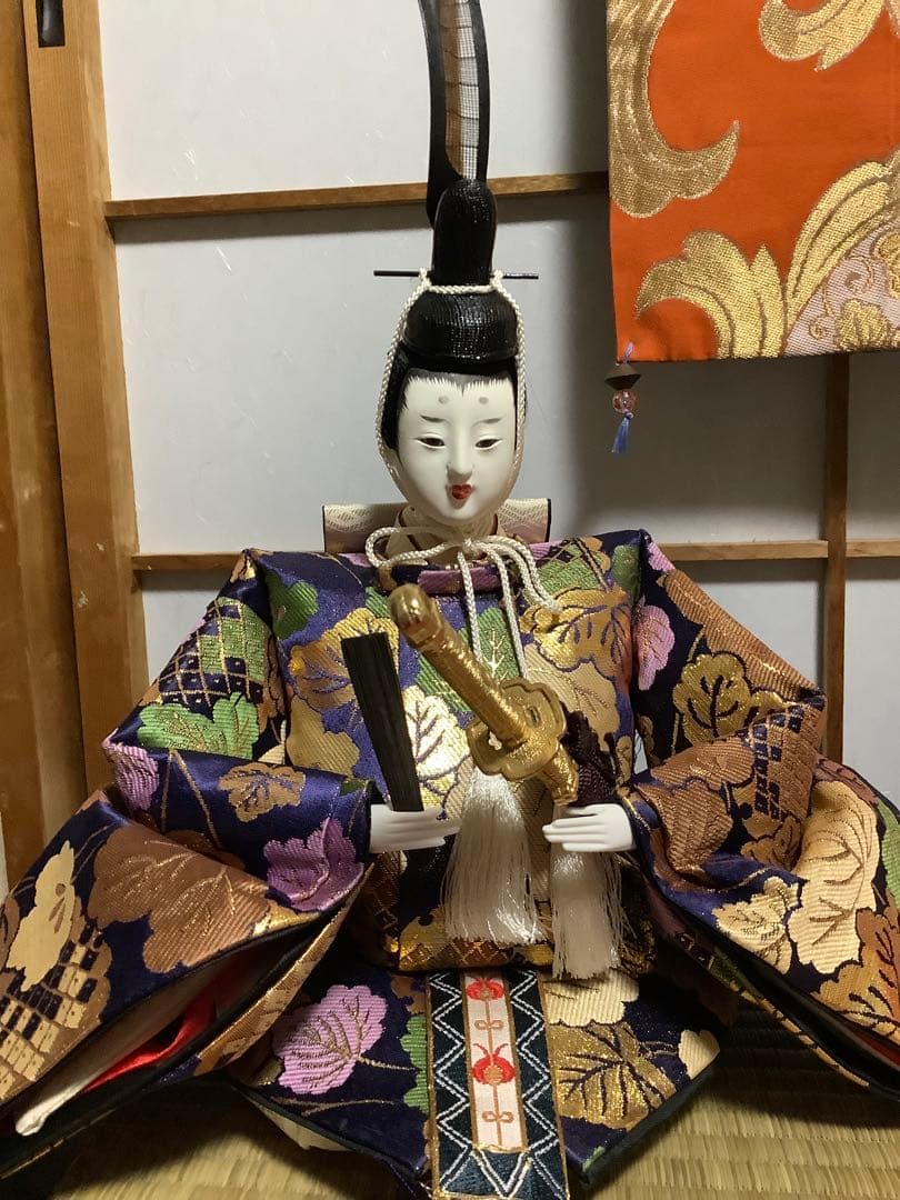 【し】#親王飾り　●豪華衣装・良いお顔です。小道具あります、丁寧な作りです‼️