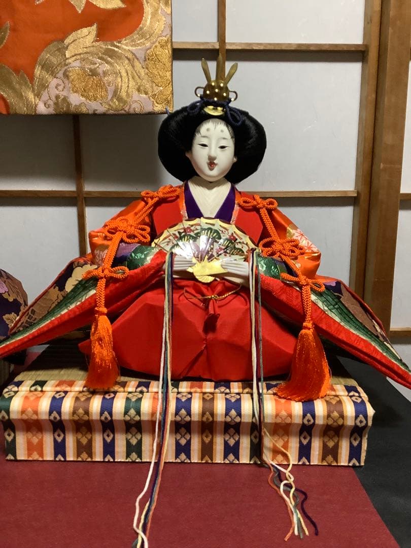 【し】#親王飾り　●豪華衣装・良いお顔です。小道具あります、丁寧な作りです‼️