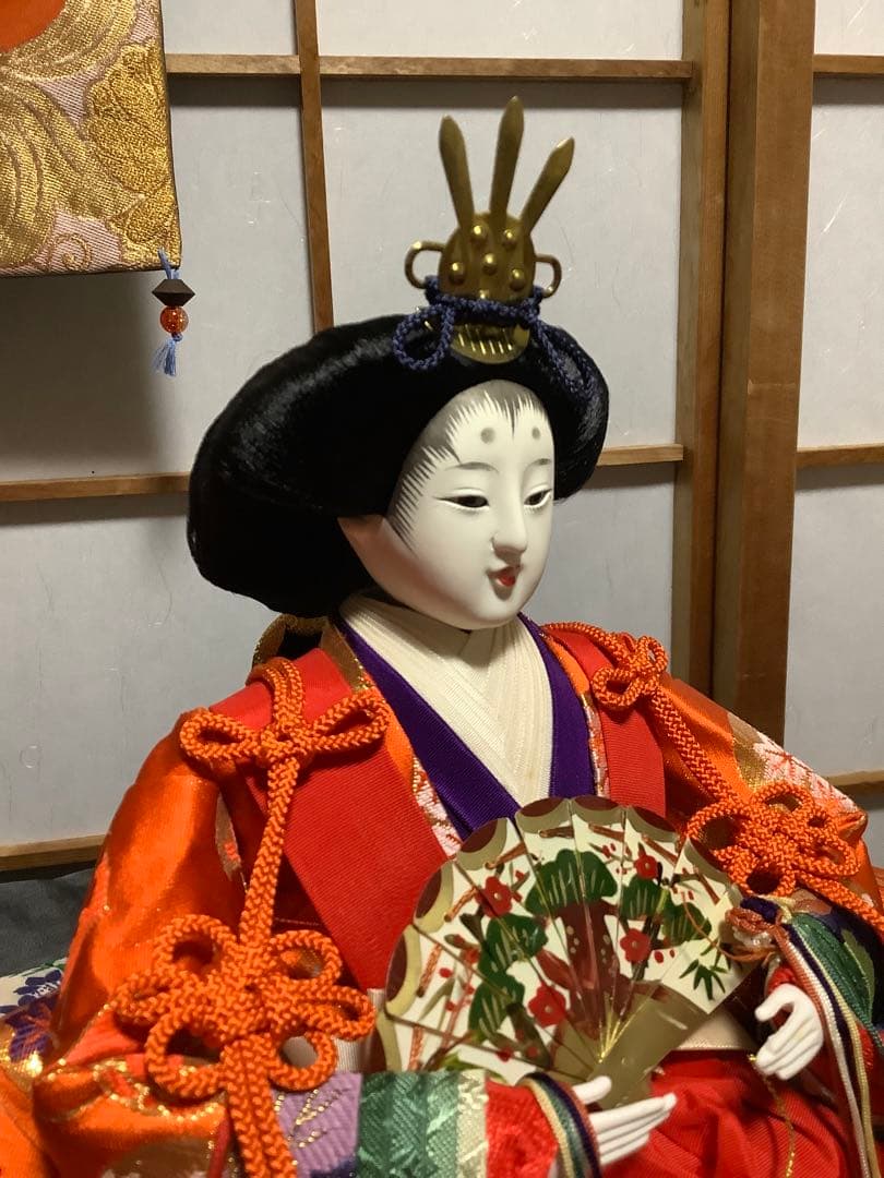 【し】#親王飾り　●豪華衣装・良いお顔です。小道具あります、丁寧な作りです‼️
