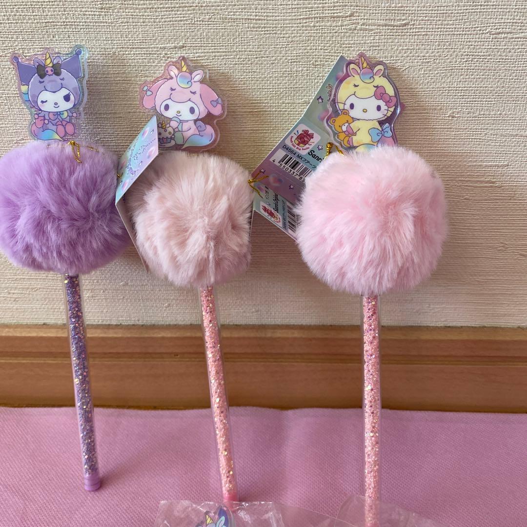 サンリオ ハローキティ マイメロディー クロミ ボールペン ファー付きボールペン