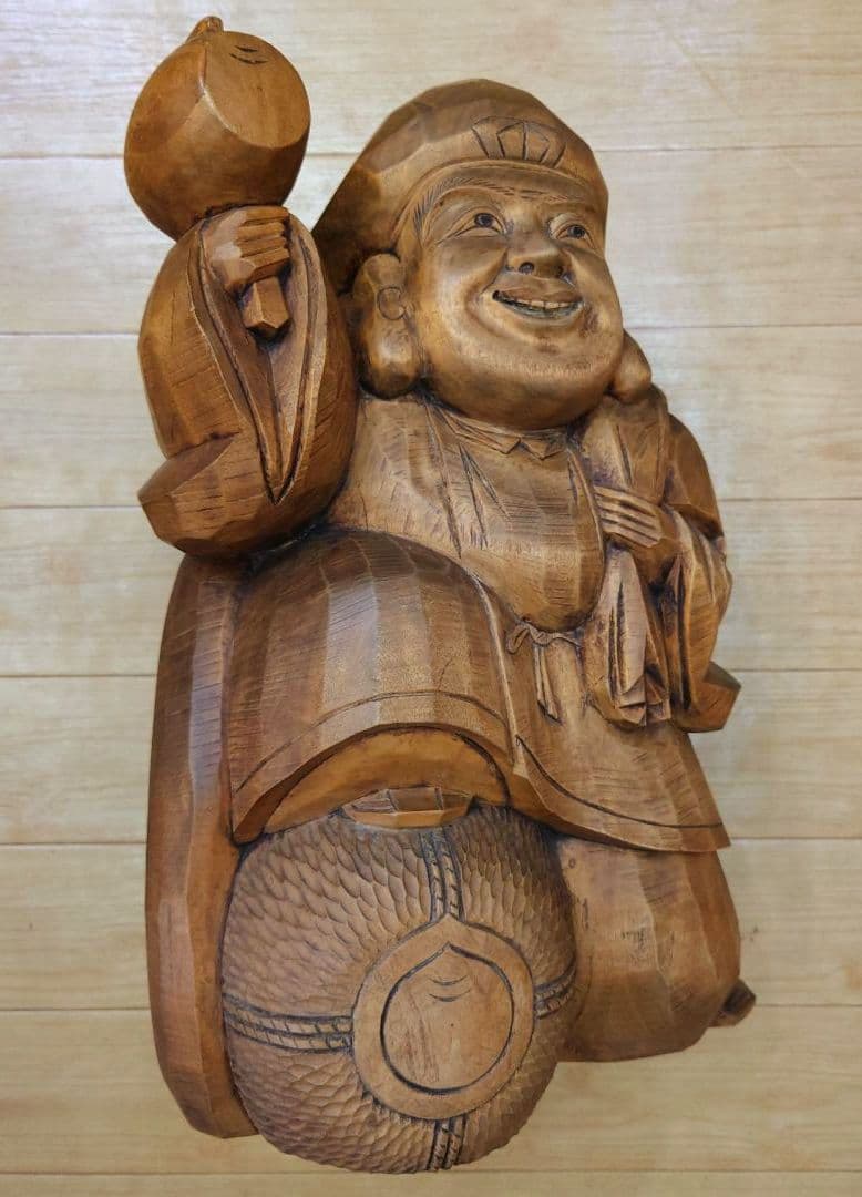 大人気◆大黒様木彫大黒天像◆製作者在銘刻印有り◆高さ約41cm重量約7.5kg