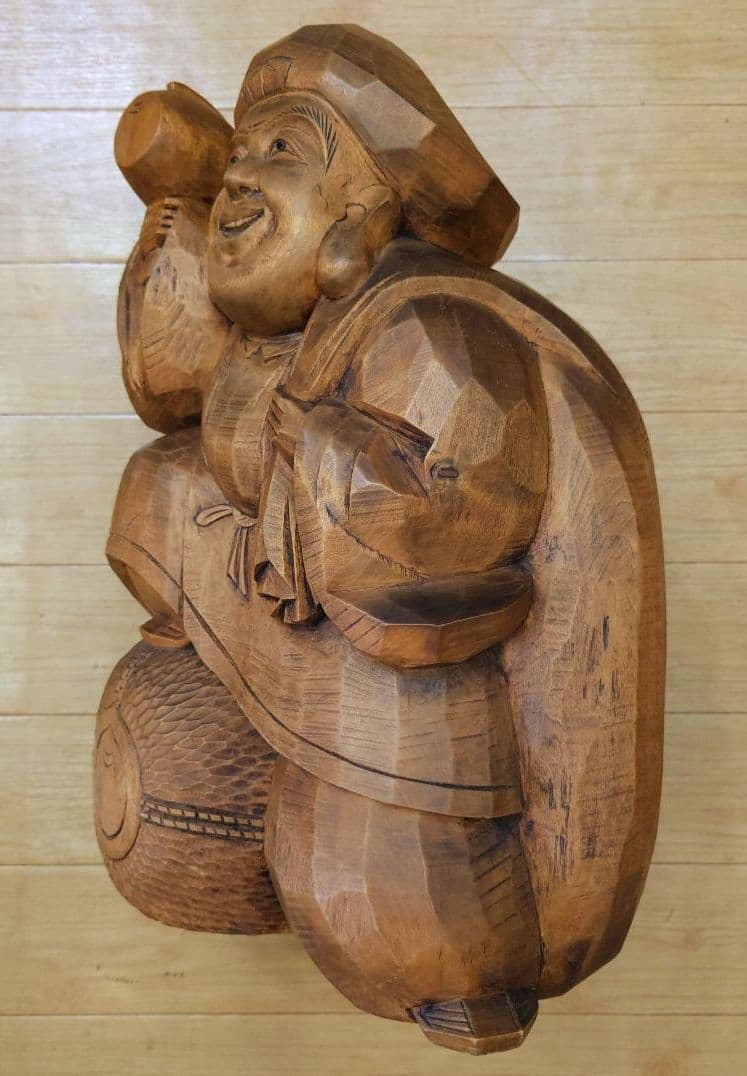 大人気◆大黒様木彫大黒天像◆製作者在銘刻印有り◆高さ約41cm重量約7.5kg