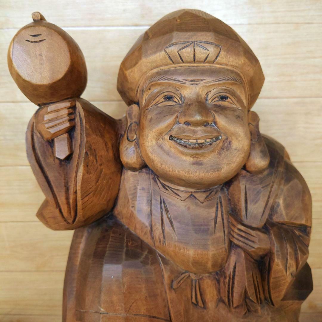 大人気◆大黒様木彫大黒天像◆製作者在銘刻印有り◆高さ約41cm重量約7.5kg
