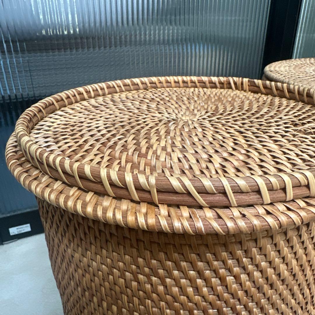 無印良品　ラタンラウンドバスケット4個セット　蓋なし本体のみ！