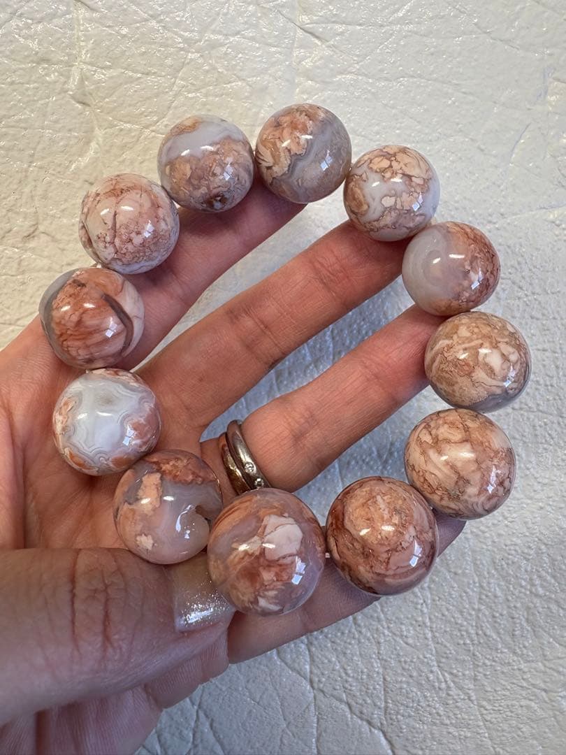 レア入荷♡笑い口桜アゲート♡18ミリ　ブレスレット