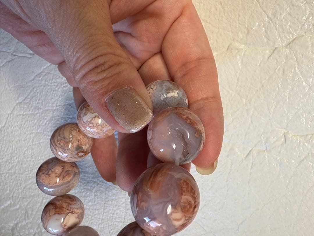 レア入荷♡笑い口桜アゲート♡18ミリ　ブレスレット