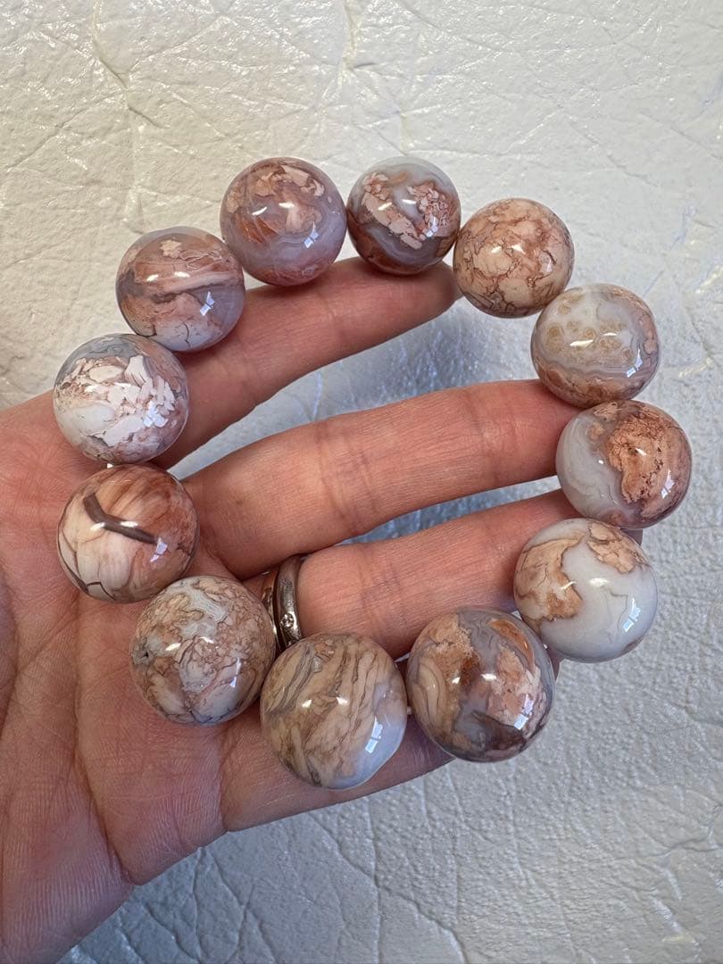 レア入荷♡笑い口桜アゲート♡18ミリ　ブレスレット