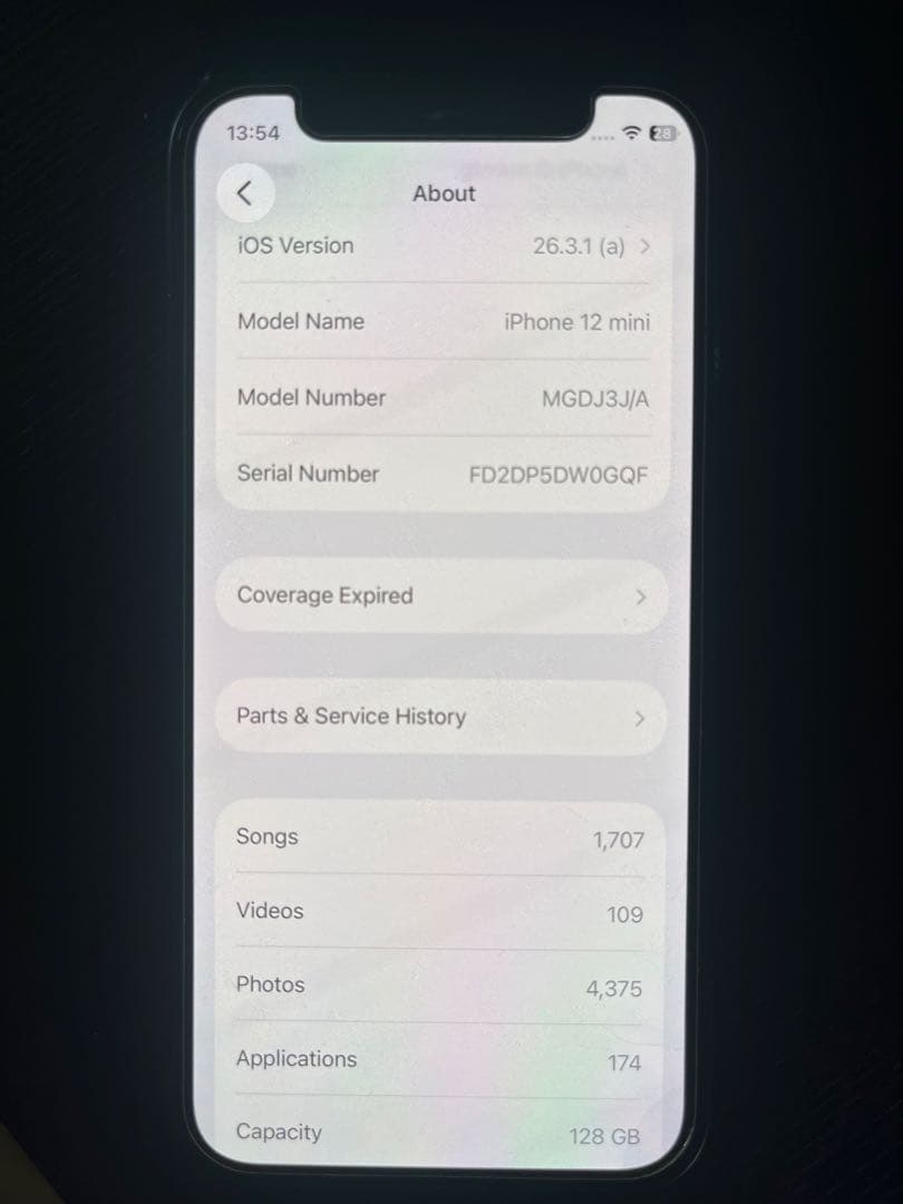 iphone 12mini SIMフリー　128G ブラック　修理歴なし