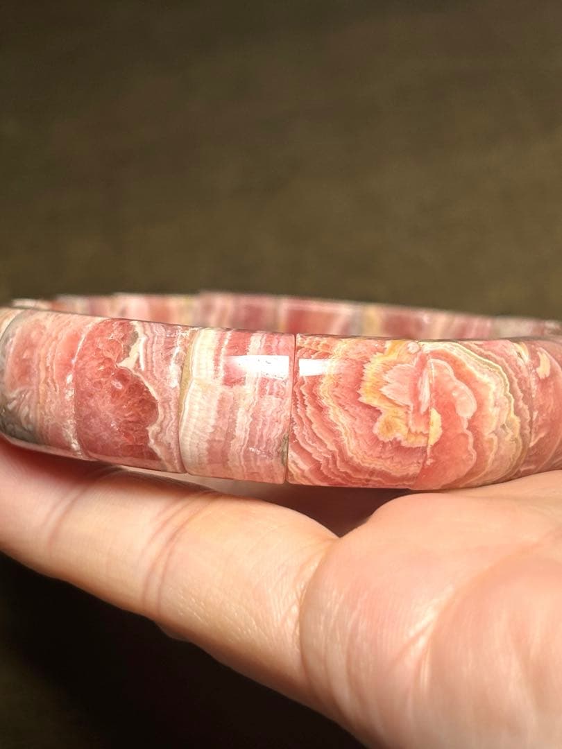 【新入荷】　インカローズ　バングル（新品未使用）高品質　生ハム模様　ピンク