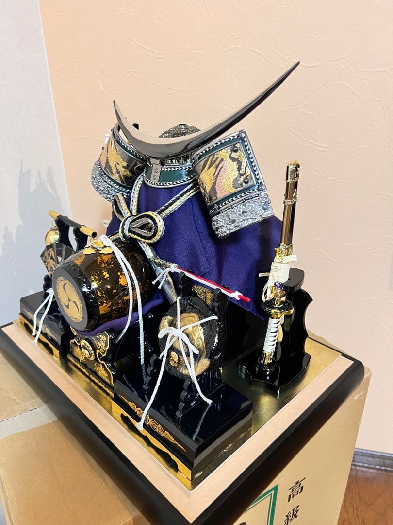 高級 五月人形 ガラスケース兜　伊達政宗　名入れ