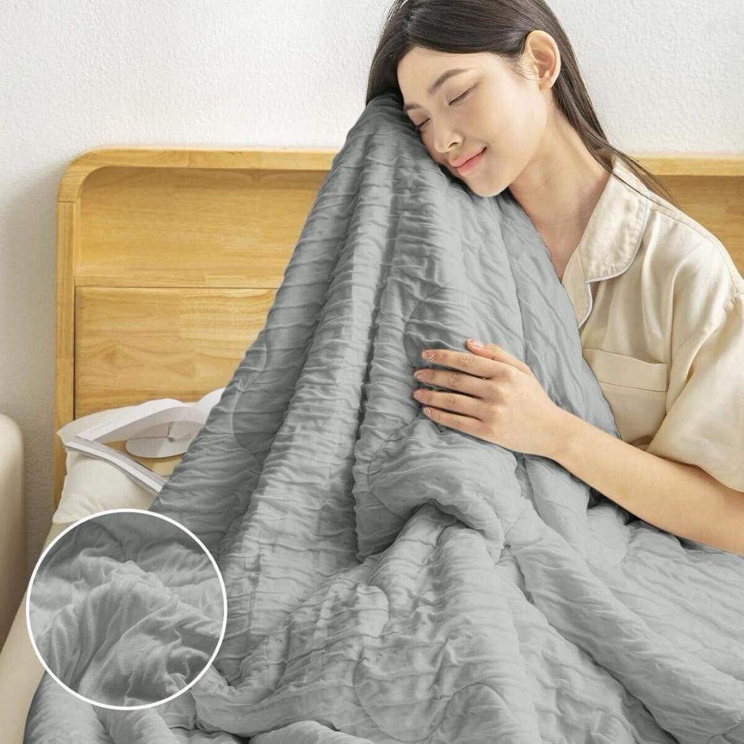 夏用 掛け布団 シングル 冷感 肌掛布団 軽量 抗菌防臭 グレー 防ダニ