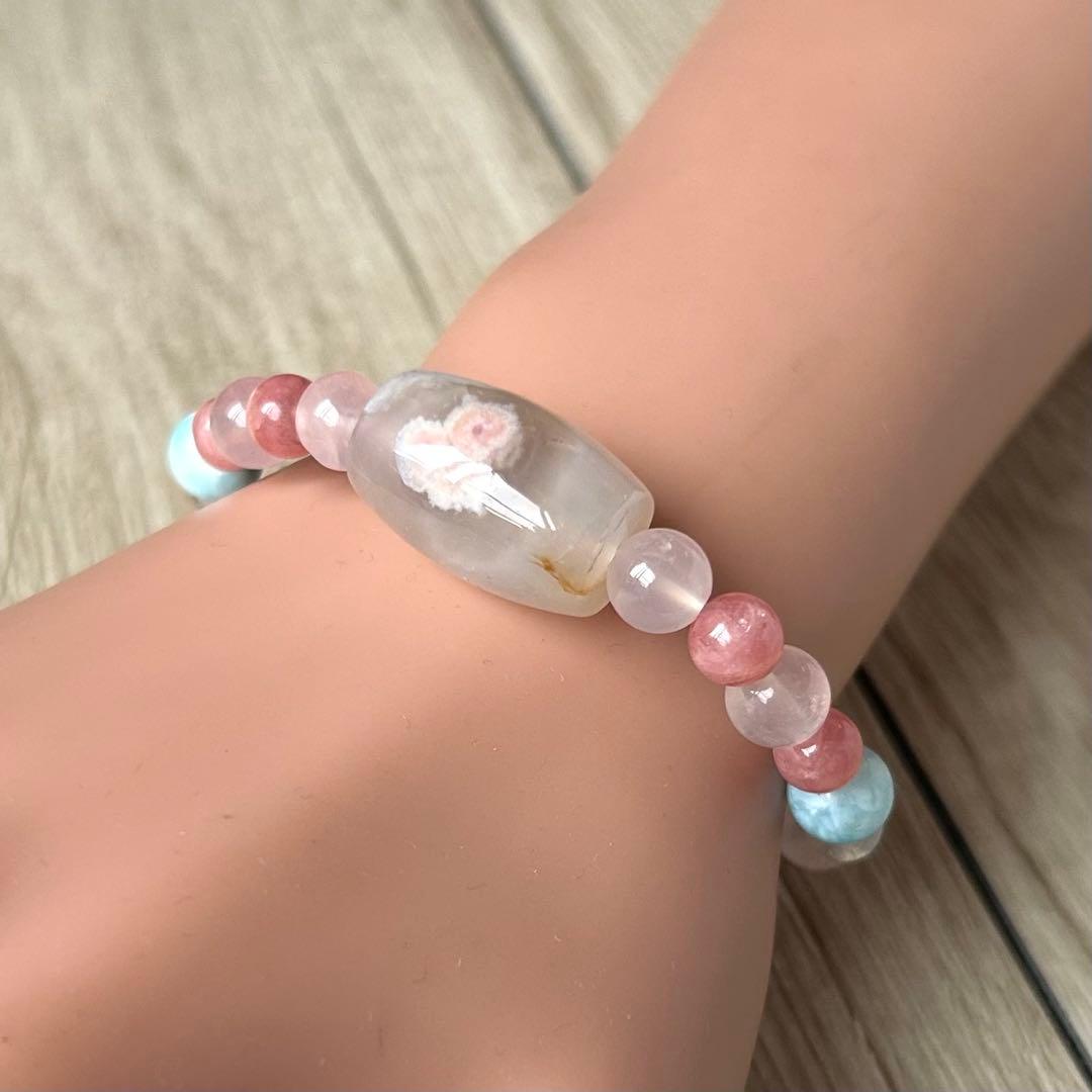 運命の人を引き寄せる/チェリーブロッサムアゲート 他/パワーストーンブレスレット