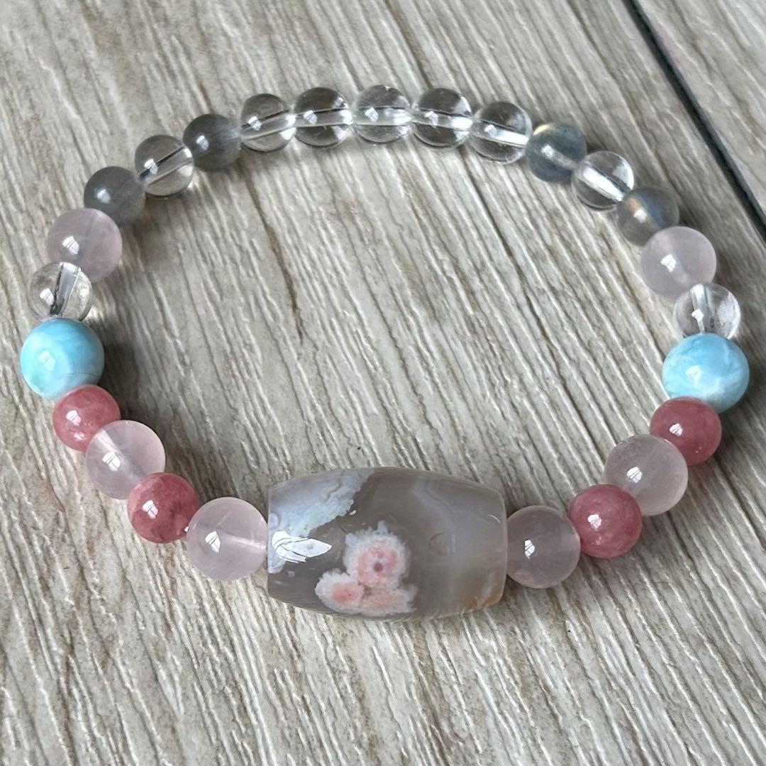 運命の人を引き寄せる/チェリーブロッサムアゲート 他/パワーストーンブレスレット