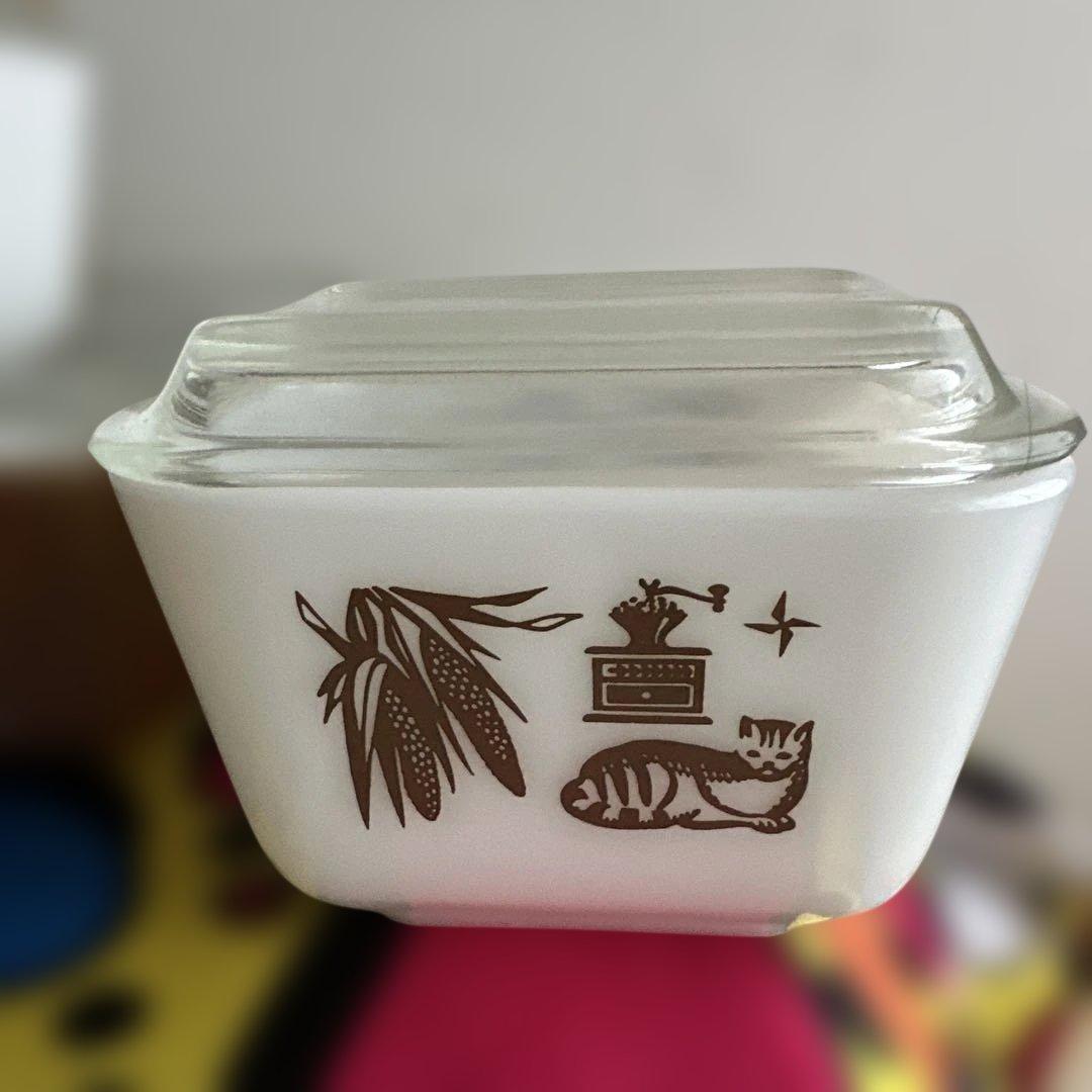 Old Pyrex バタープリント4点 美品