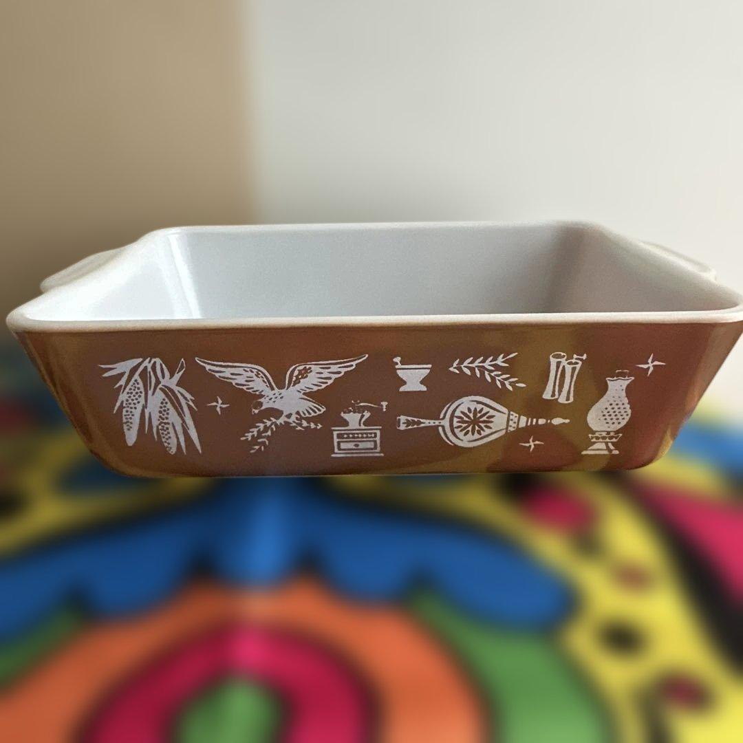 Old Pyrex バタープリント4点 美品
