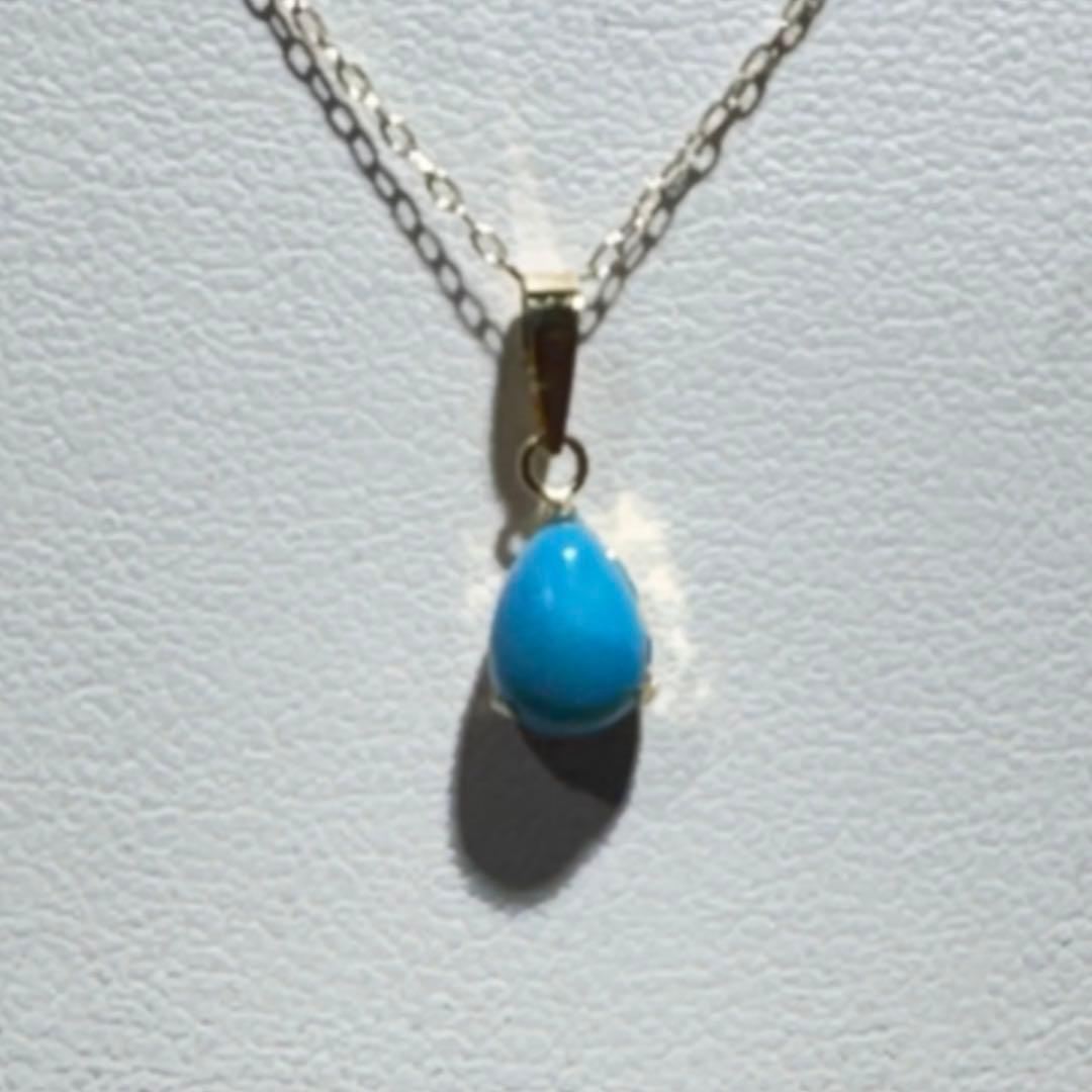 k18天然トルコ石ペンダントネックレスNO25-2459