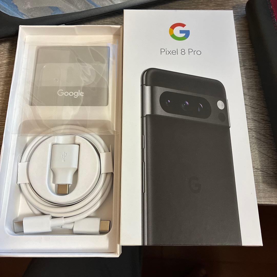 Google Pixel 8 Pro ブラック SIMフリー 箱 レンズカバー付