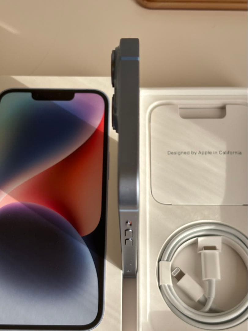 【美品】iPhone14 本体 ブルー 128GB SIMフリー 残債無89％