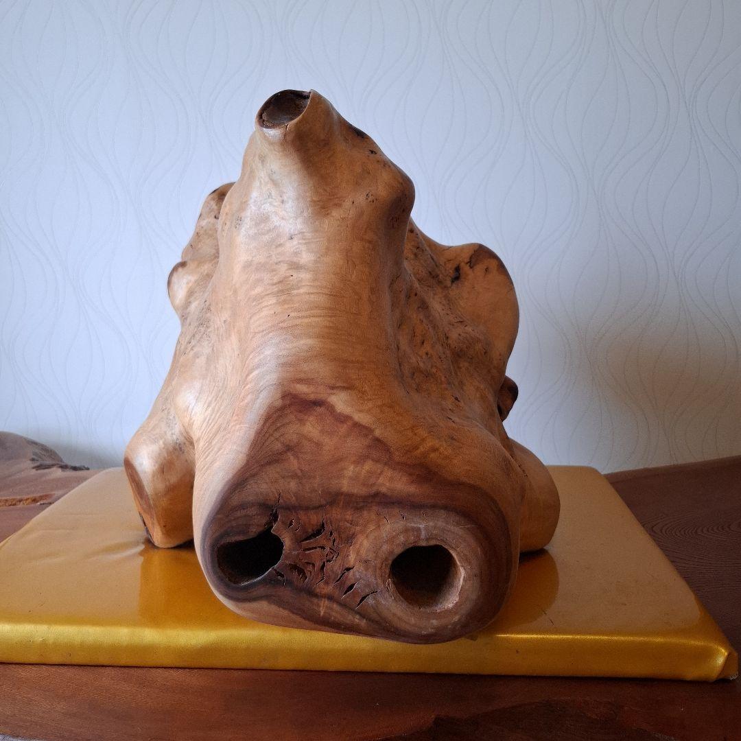 置物　オブジェ　楠の木株　祠ほこら　珍株　スマホスピーカー