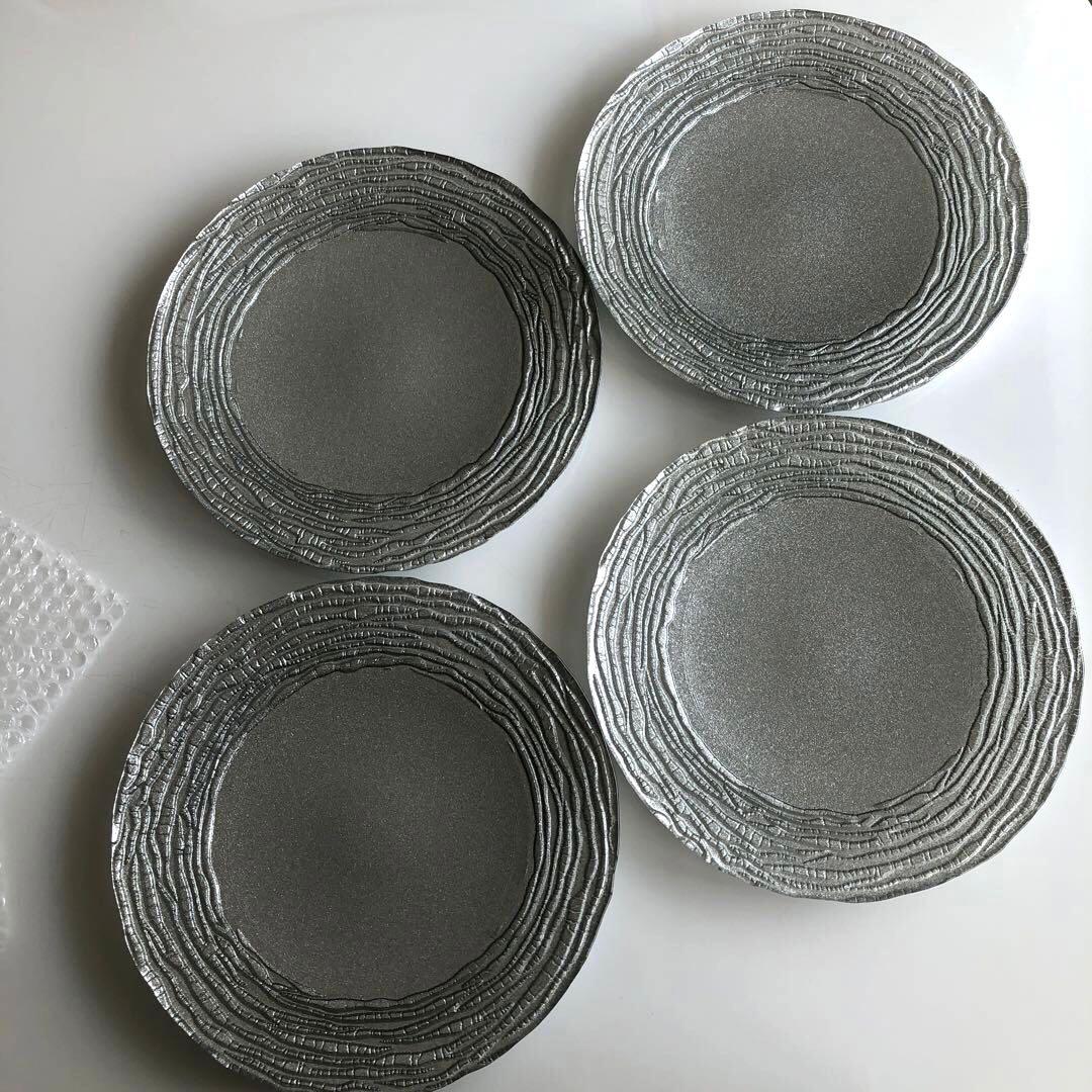 ミヤザキ食器 マラケシュ チャージャープレート シルバー 4枚