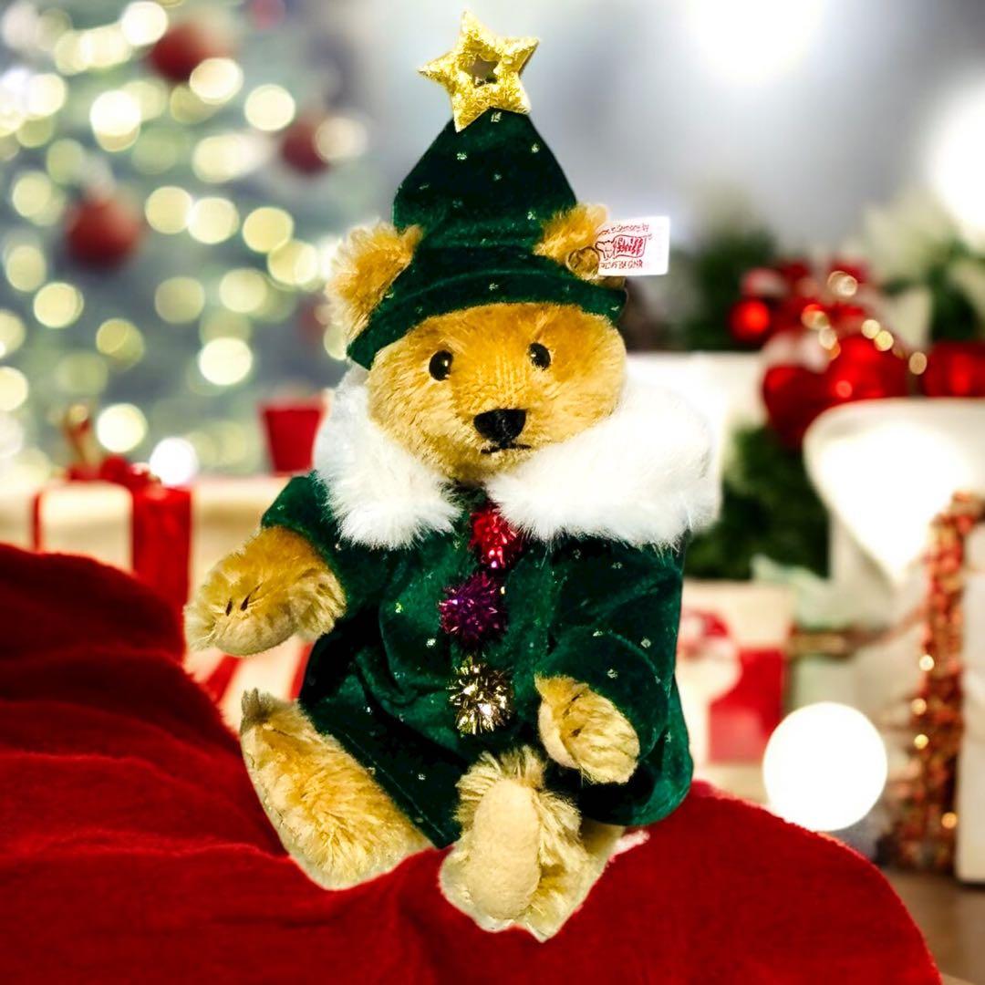 シュタイフ テディベア Steiff リトルサンタ 木箱 証明書 完品 ツリー