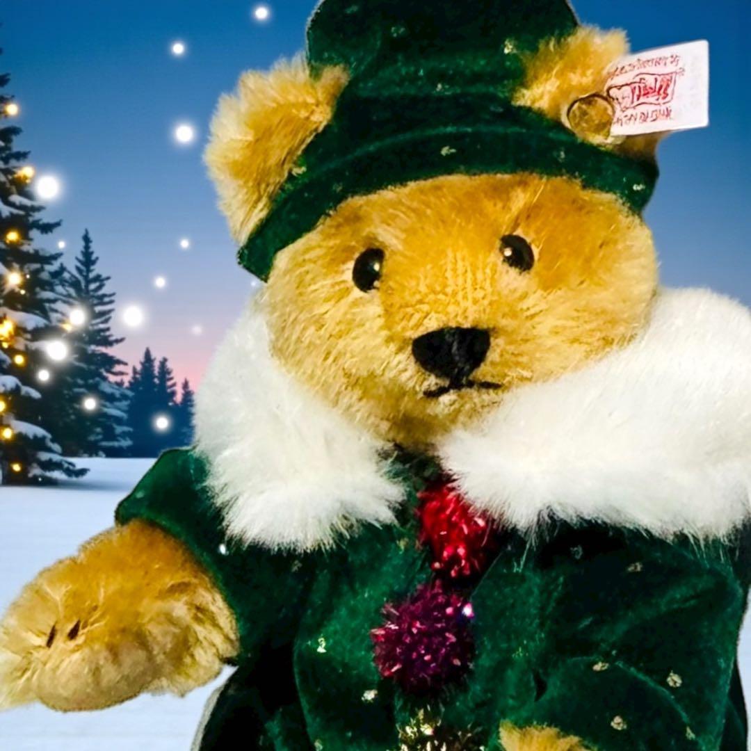 シュタイフ テディベア Steiff リトルサンタ 木箱 証明書 完品 ツリー