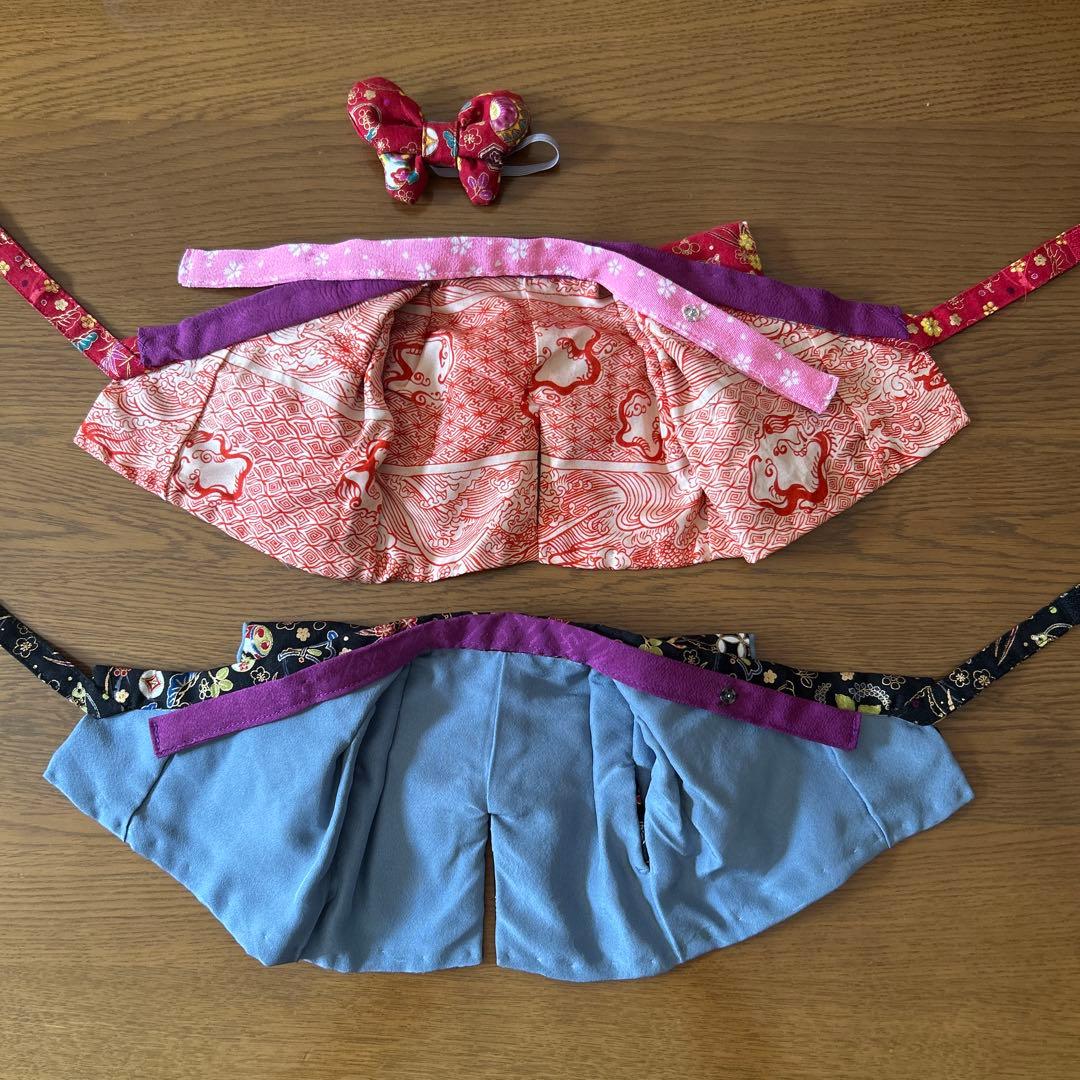 B126 ダッフィー &シェリーメイ ハンドメイド袴ペアコスチューム