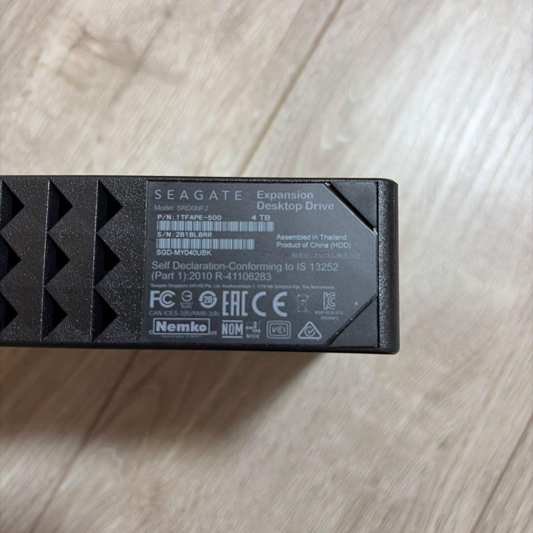 【大容量4TB外付ハードディスク】エレコムSEAGATE 4TB SRD0NF2