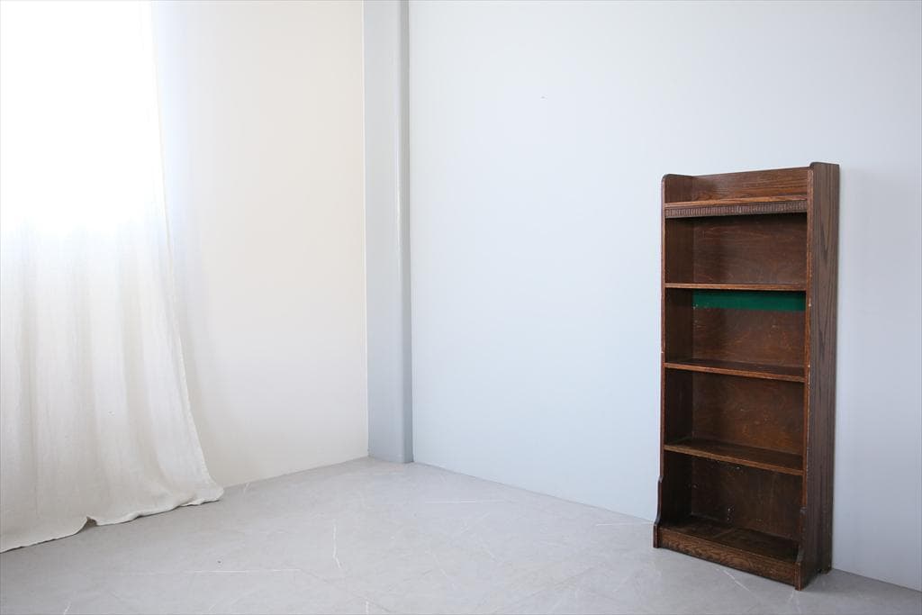 英国アンティーク木製ブックシェルフ/本棚/食器棚/飾り棚/収納ラック91-162