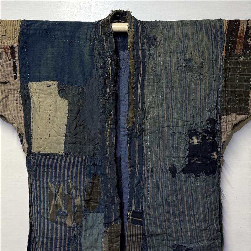 古布 木綿 藍染 刺子 継ぎ接ぎ 襤褸 ⑪ 野良着 サックリ さっくり boro